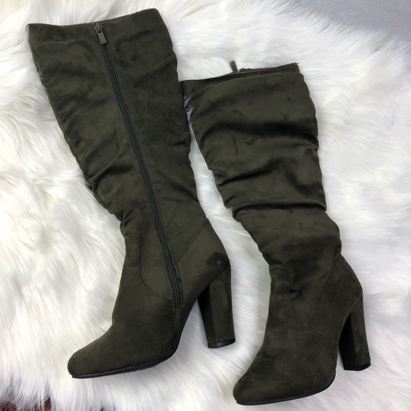 TOP Moda Shoes - ⭐️ TOP Moda Velvet Olive Green Heeled Boots